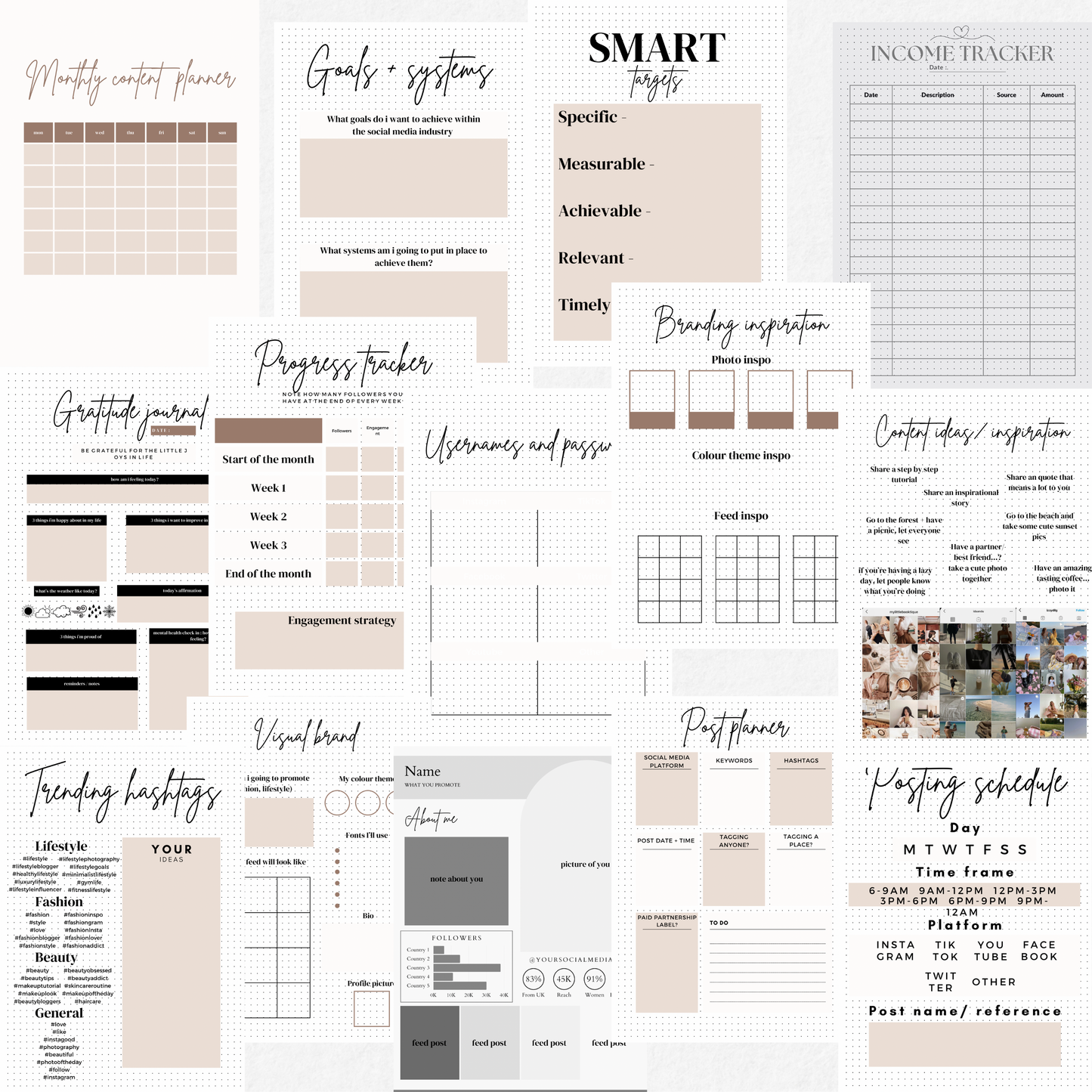 DIGITAL social media planner PDF - Self Luv Studio UK